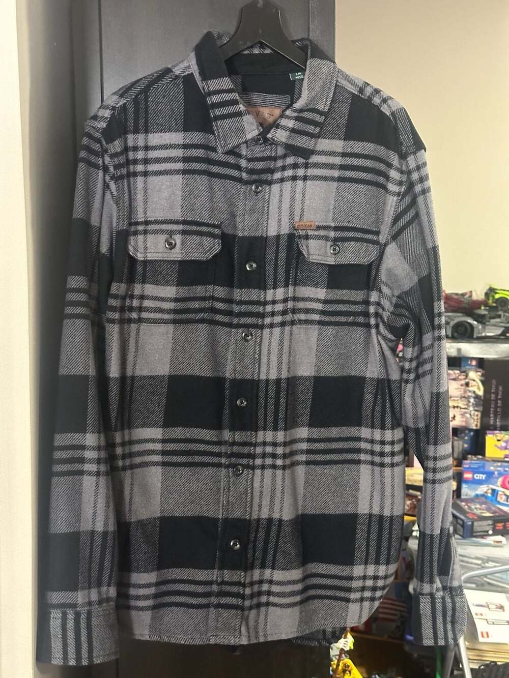 Orvis Big Bear Heavyweight Double Brushed Flannel Button Down Shirt Large
